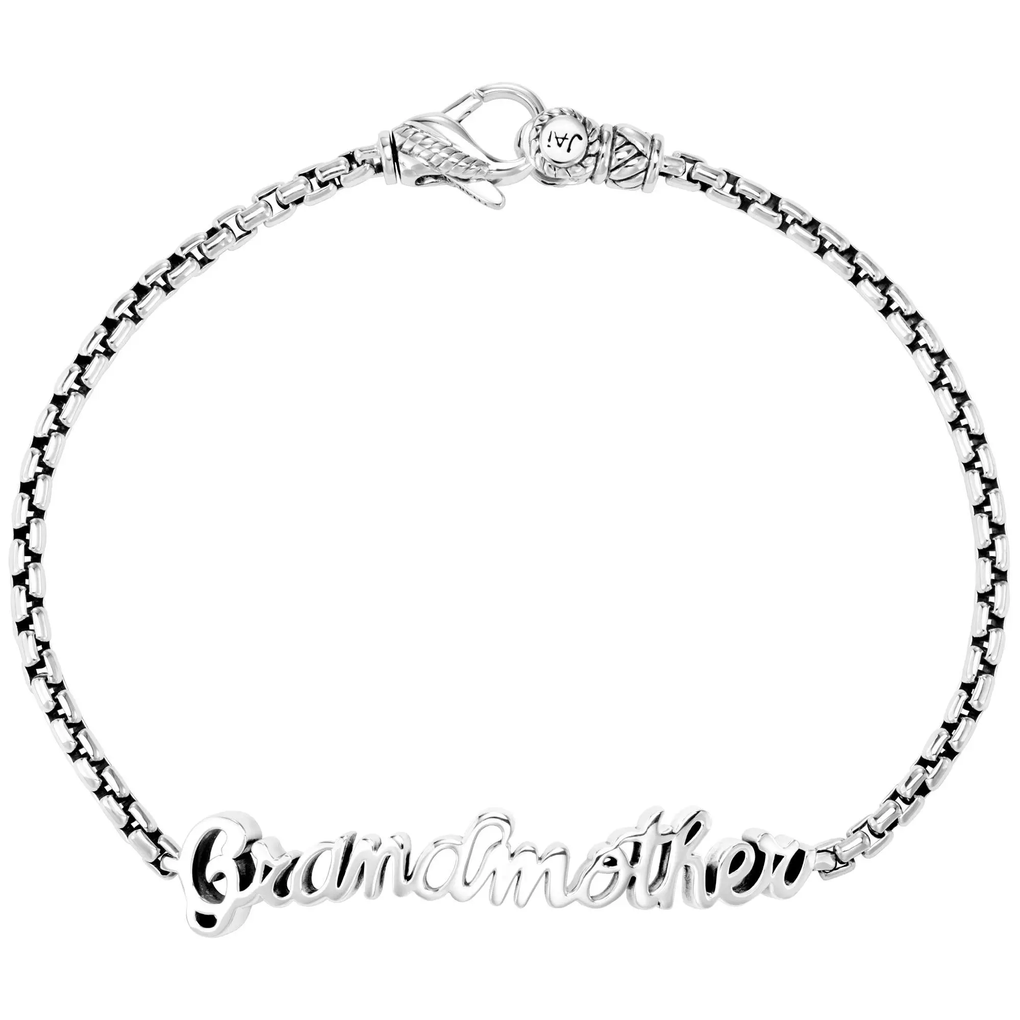 JAI Sterling Silver Grandmother 2.7mm Box Chain Bracelet