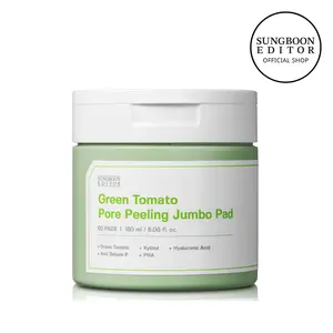 [SUNGBOON] Green Tomato Pore Peeling Jumbo Pad | PHA Exfoliating Pads with Green Tomato & Hyaluronic Acid for Pore Care & Smooth Skin