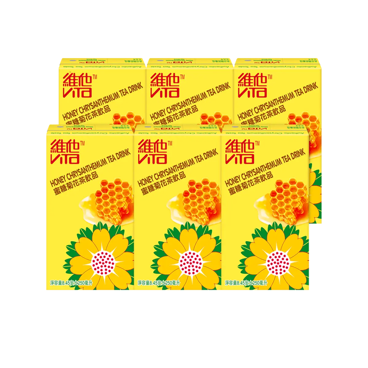 VITASOY Vita Hong Kong Chrysanthemum Honey Drink 6x250ml - Cooling Summer Herbal Tea, Soothing & Refreshing