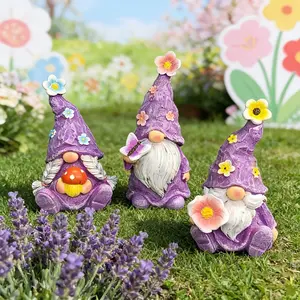 Set of Three Hand-Painted Resin Fairy Statues, Garden Decor, Garden Accessories, Perfect for Spring and Easter, Indoor and Outdoor Use, Living Room or Garden