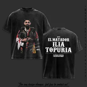Ilia Topuria UFC Freedom 250 Men's Short-Sleeve Fighters Collection T-Shirt, MMA Fan Champions Sports Shirt, Unisex Soft Cotton Streetwear Tee, Vintage Casual Style For UFC Fan, Fashion Short Sleeve Menswear Crewneck Top