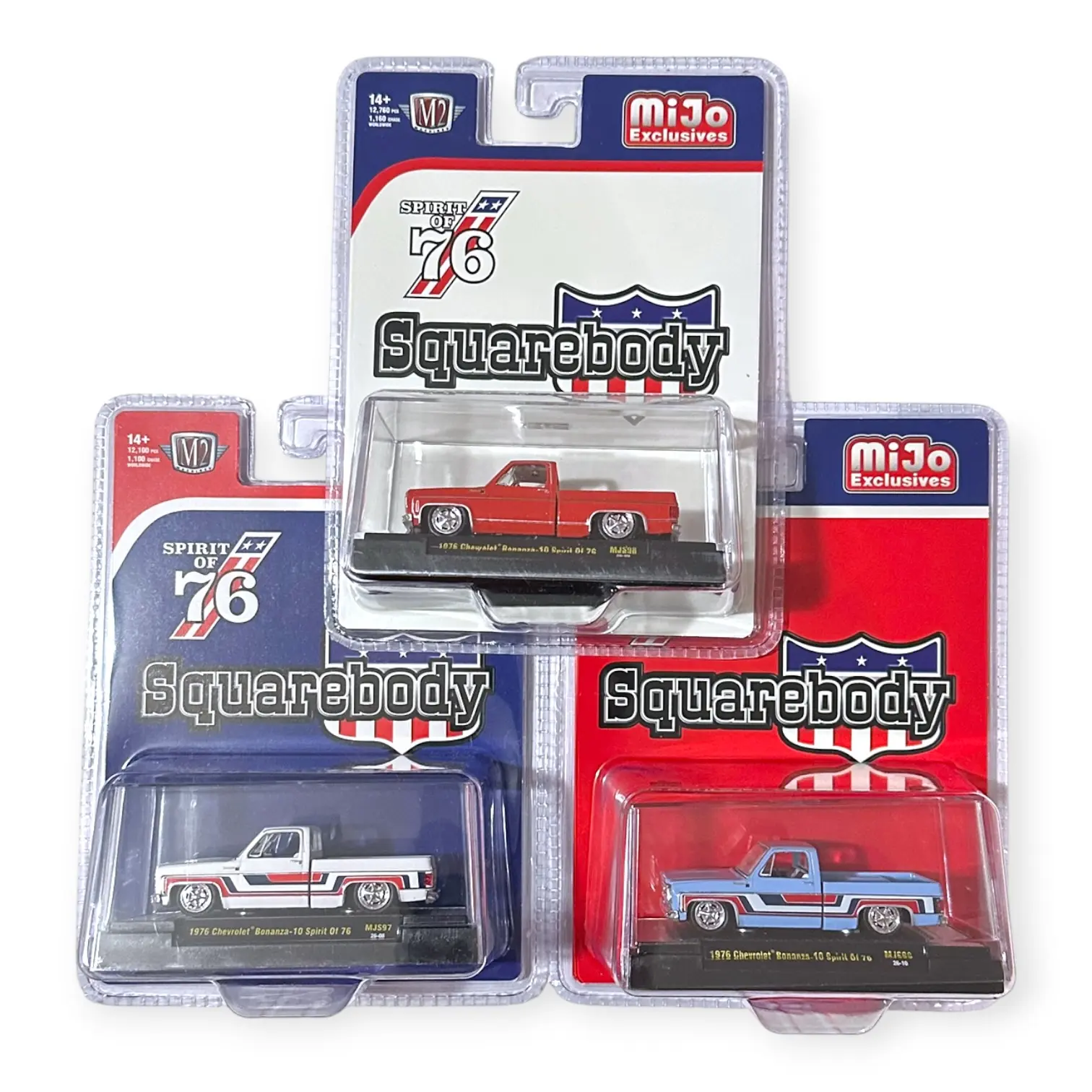 M2 Machines 1976 Chevrolet Silverado Bonanza "Spirit of '76" Squarebody USA Special Edition | 1:64 Scale Diecast Model | Hot Wheels Alternative