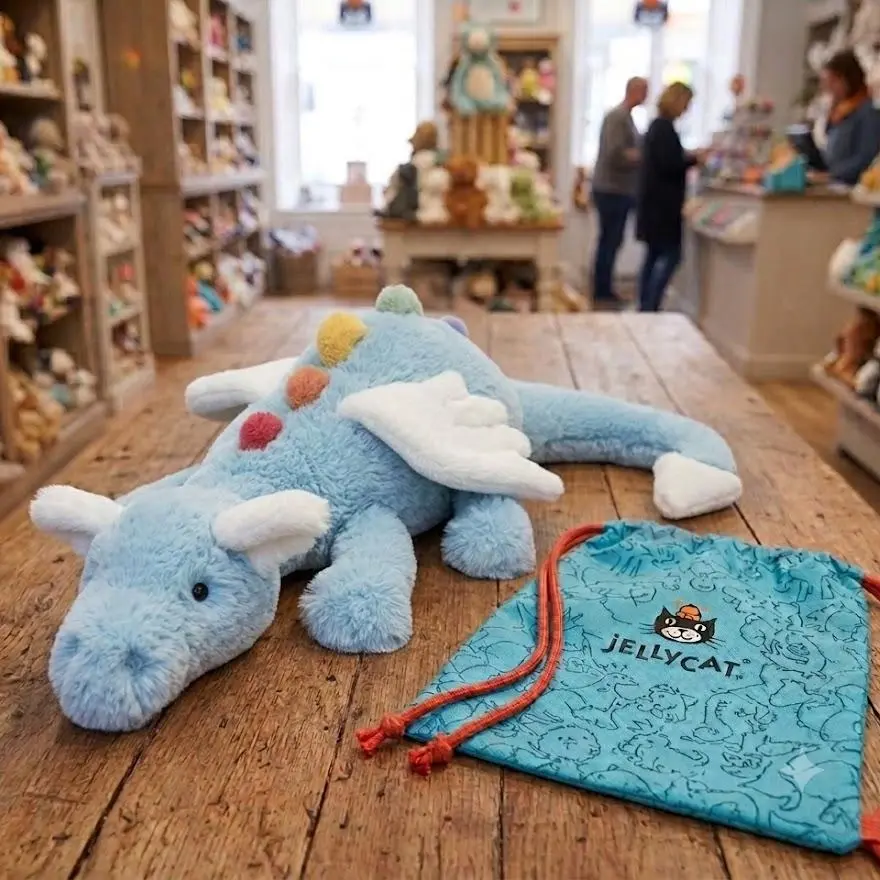 Jellycat Dragon Plush Toy – Soft Stuffed Dragon Teddy, Cozy Cuddly Fantasy Animal Plushie, Cute Gift for Kids & Adults, Bedroom Décor & Collectible