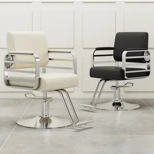 CNCEST Hydraulic Salon Chair Heavy Duty Barber Chair 440lbs Capacity Adjustable Stylist Chair with Footrest 360 Swivel Spa Beauty Salon Equipment for Barber Shop Tattoo Artists