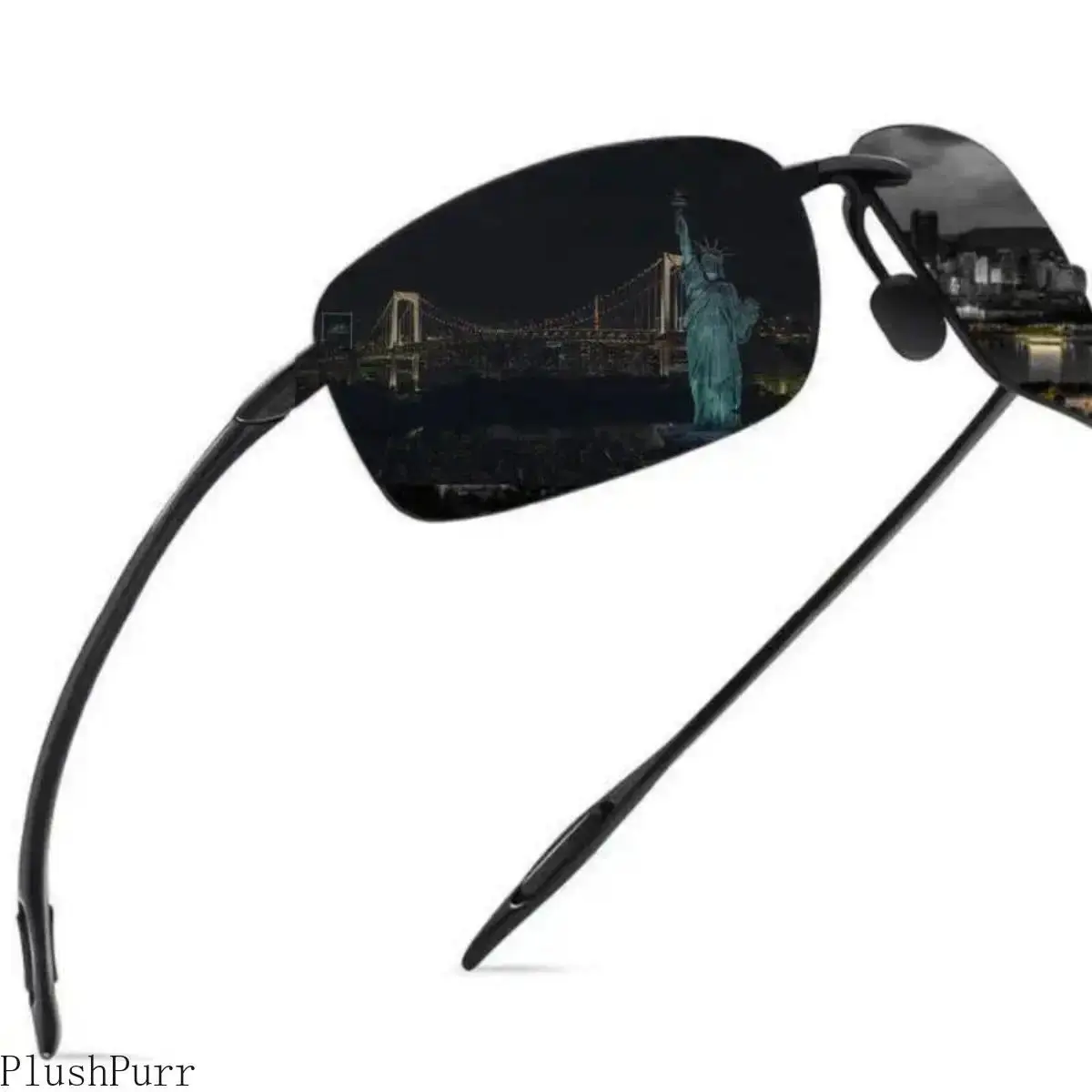 Men's Polarized Ultralight Stylish Slim Frame Glasses - TR90 Rimless Frame, Sports Eyewear for Horse Riding, Running, Men's Accessories