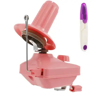 Hand Operated Yarn Winder with Handle - Pink