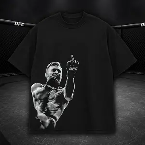 Oversized Men's Shirt Oversized Men's Shirt Conor McGregor Iconic Signature Heavy Cotton T-shirt UFC Pound For Pound Shirt MMA Fan Apparel Pump Cover Direct-to-garment Printing