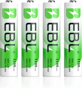 EBL 1100mAh Super Capacity AAA Rechargeable Batteries, 4 Pack/8pack/16pack/20pack/24pack