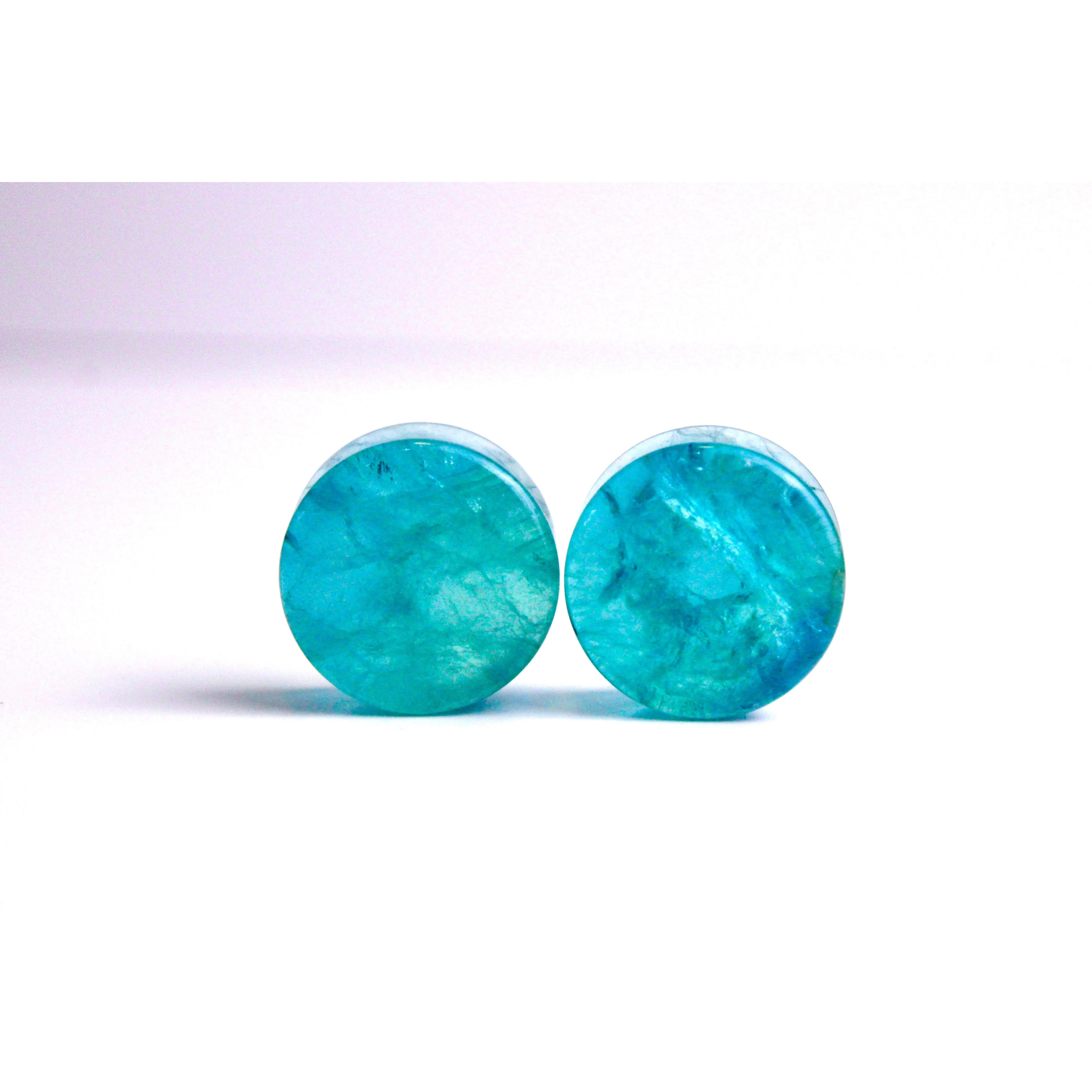 Blue Fluorite Double Flare Stone Gauges