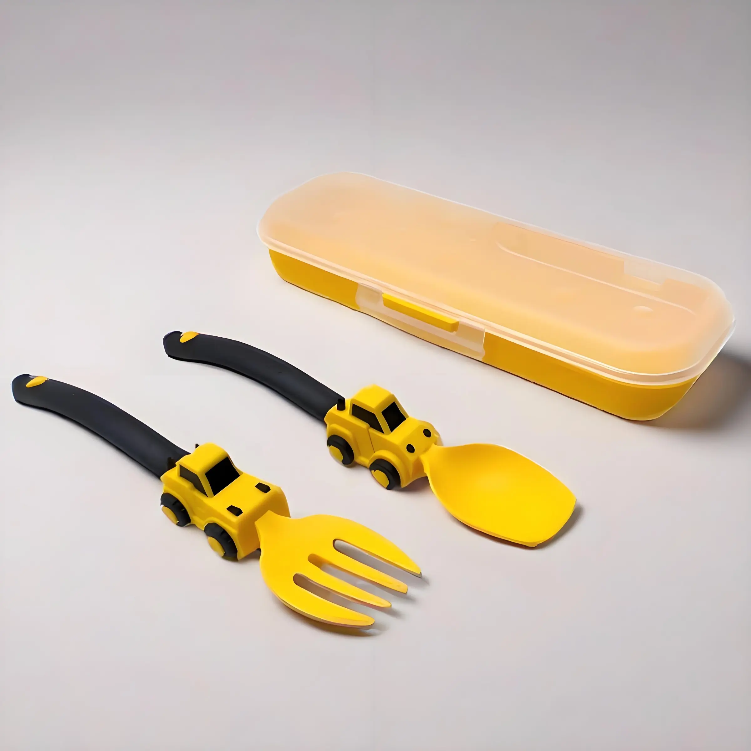 Kids Car-Themed Cutlery Set with Forks & Spoons, Soft-Grip Handles, Dishwasher Safe, Portable Design, Ideal Tableware Kit, Utensils for Home & Travel Use