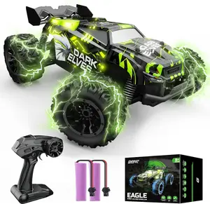 DEERC Remote Control Car, Glowing Eagle RC Cars, W/ 2 Rechargeable Batteries for 40 Min Play, 2.4Ghz All Terrain Off-Road RC Monster Truck Toys Electronics Durable