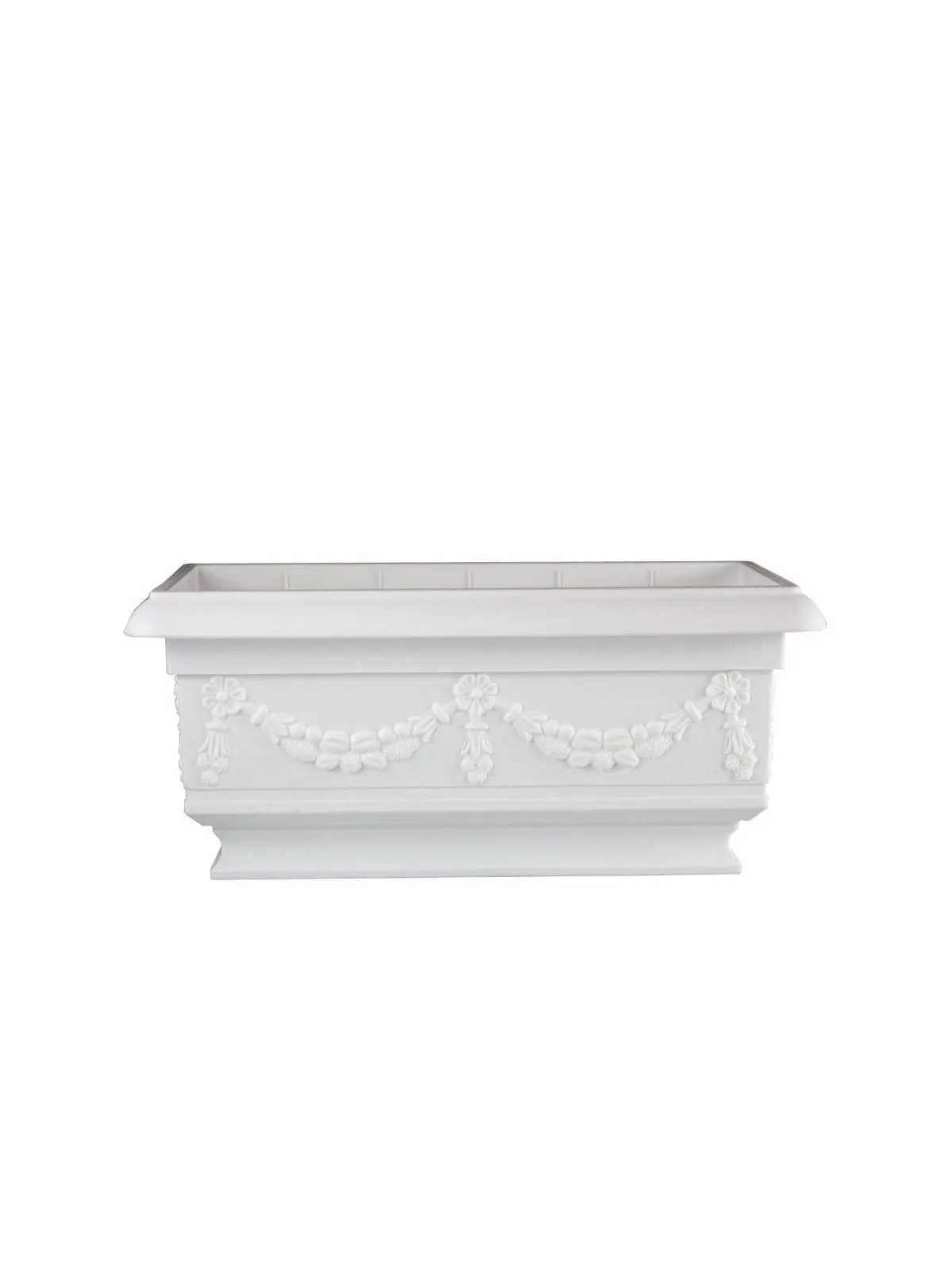 212 Main AI-DL103WH White Rectangular Pedestal Planter, Floor-Mounted, Minimalist, Ornamental Garden Pot, Floor-Mounted Flower Pots, Minimalist Flower Pots