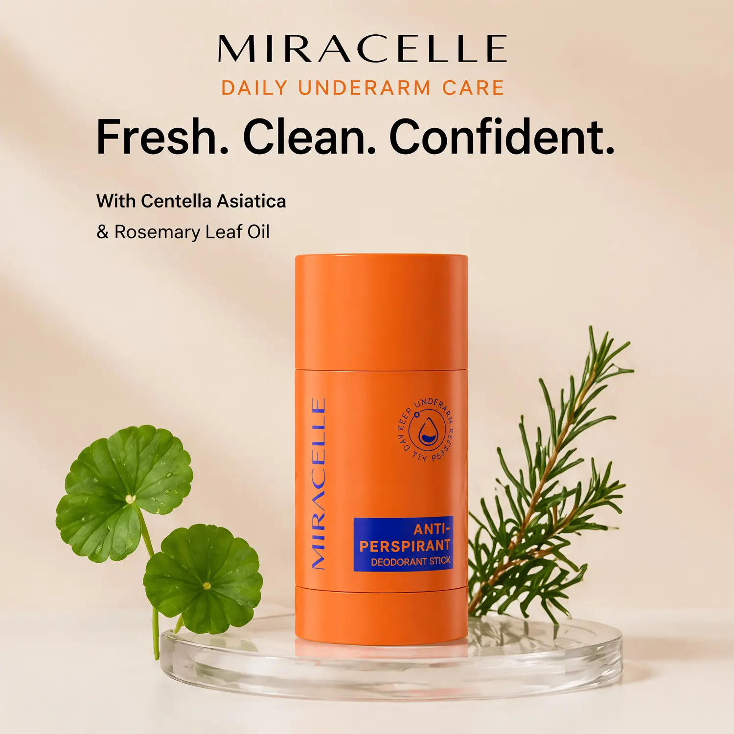 MIRACELLE Aluminum-Free Deodorant Stick - Body Care, 24-Hour Odor Control, All-Day Control, Baking Soda, Paraben, Phthalate, Ethanol-Free, Smooth Daily Protection for Women & Men, 1.4oz