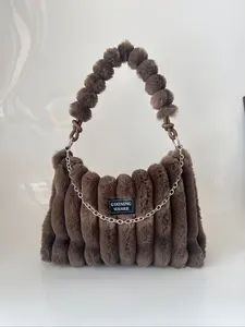 Autumn Winter New Plush Crossbody Shoulder Bag, Y2K Style Tie-Dye Design, Large Capacity Chain Bag for Women, Girls, Students, Shoulder Bag Purse