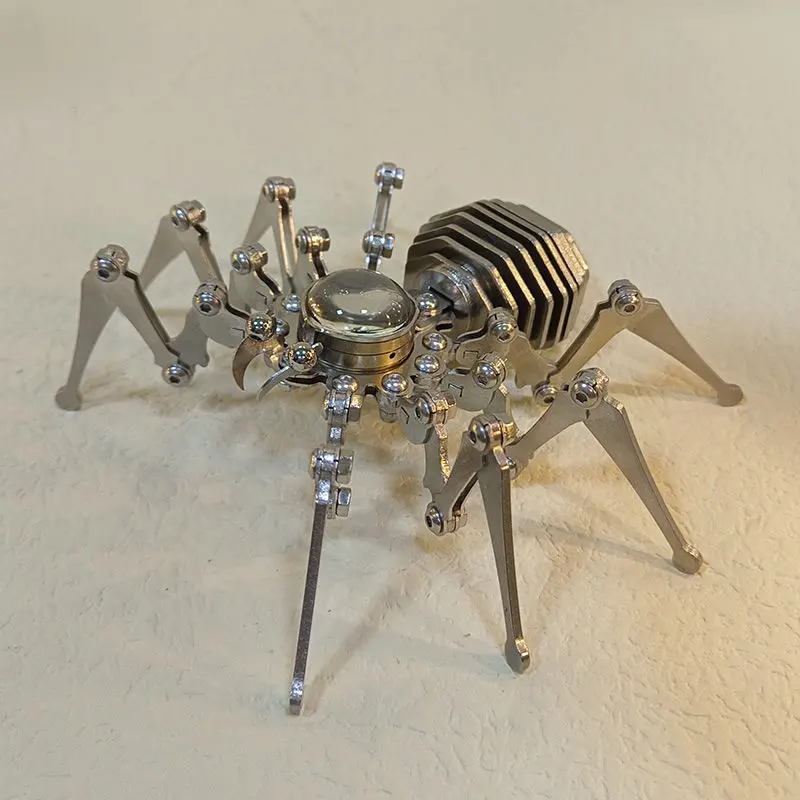 Stainless Steel Static Mechanical Spider Model Kit - DIY Assembly Fun Toy for Kids 8-10 Years, Punk-Look Mechanical Art, Hands-On Learning Educational Science & Tech Christmas Gift