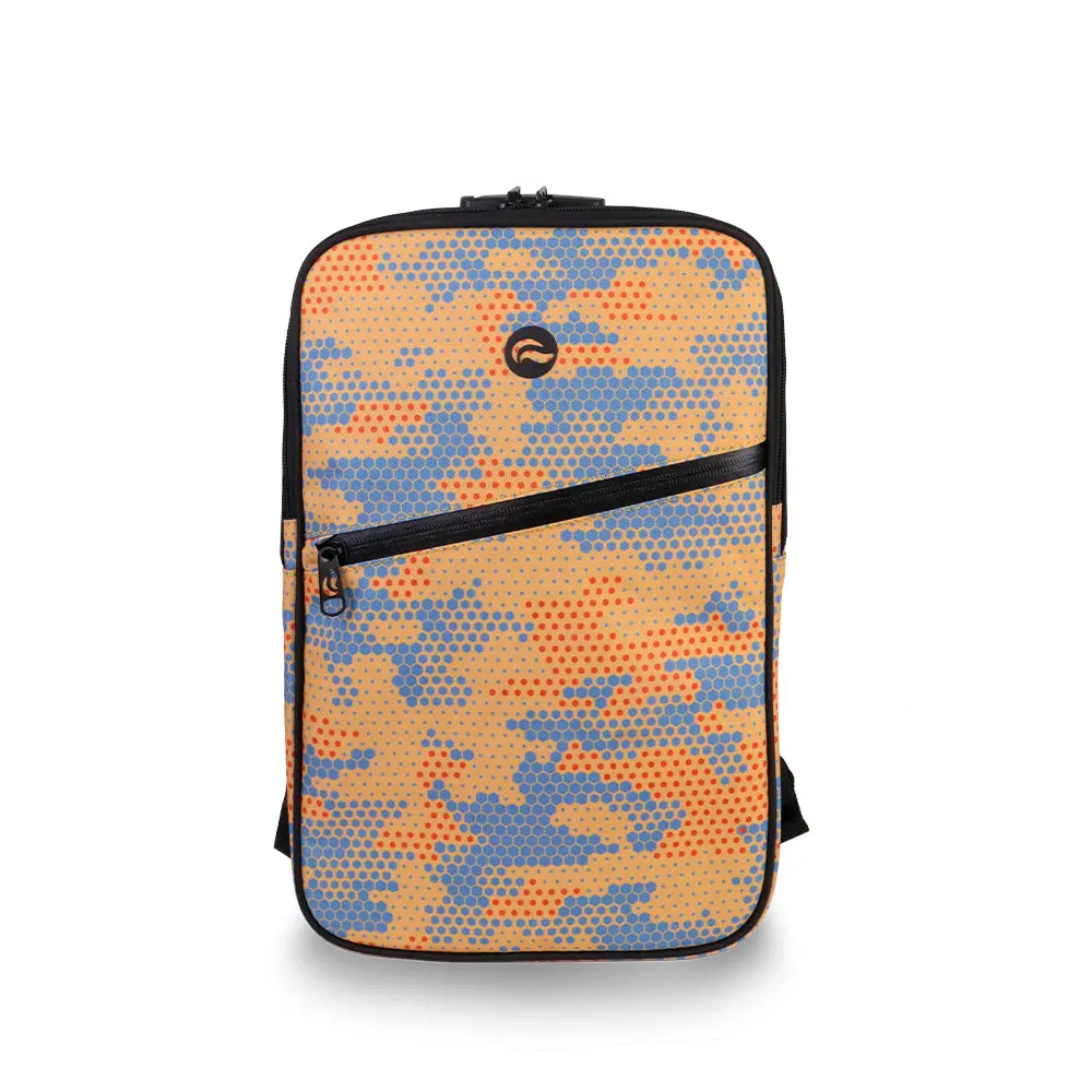 Urban 2.0 - Tangerine Camo 100% Smell Proof Backpack with Front Zipper Pocket
