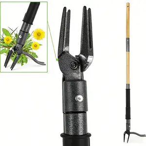 Heavy-Duty Weed Puller Tool, Durable, Ergonomic, Portable, 4 Claw Steel Head, Dual Pop-Out Mechanism, Easy Weeding for Dandelions, Crabgrass, Garden Weeds, Lawn Care