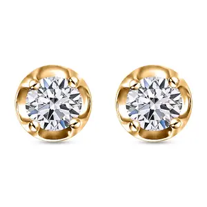 D'Joy Lab Grown Diamond I2 0.20 ctw Stud Earrings in 18K Vermeil Yellow Gold Over Sterling Silver Christmas Gifts