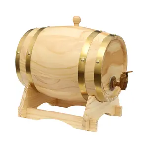 5 Liter Pine Barrel for homemade bulk whiskey, beer, wine, rum, wine cellar, home, restaurant, decoration Utensils Equipment Log Color