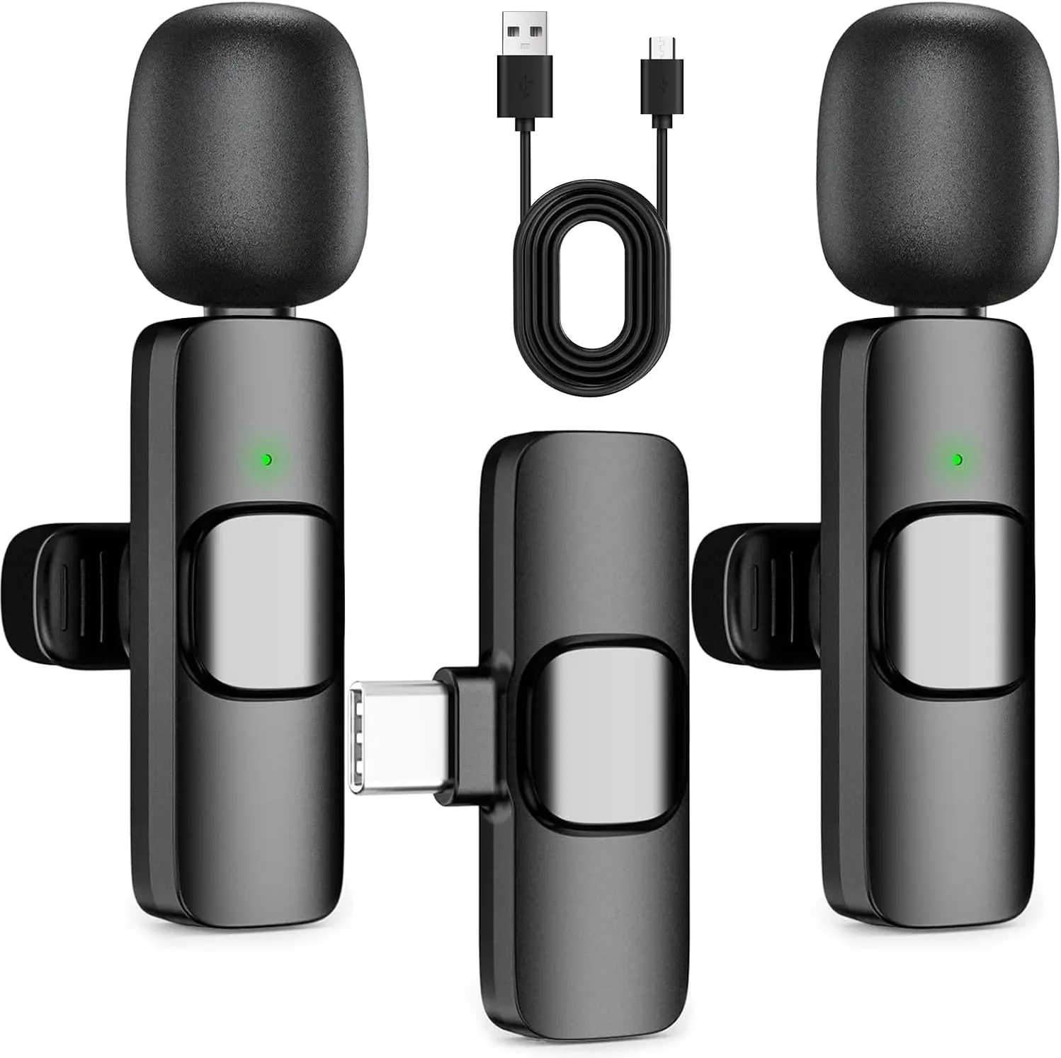 Pink Wireless Microphone for iPhone & Android - Mini Clip-On Mic with Noise Cancellation, 65ft Range, 8H Battery, USB-C/Lightning - for TikTok, YouTube, Podcast, Live Streaming