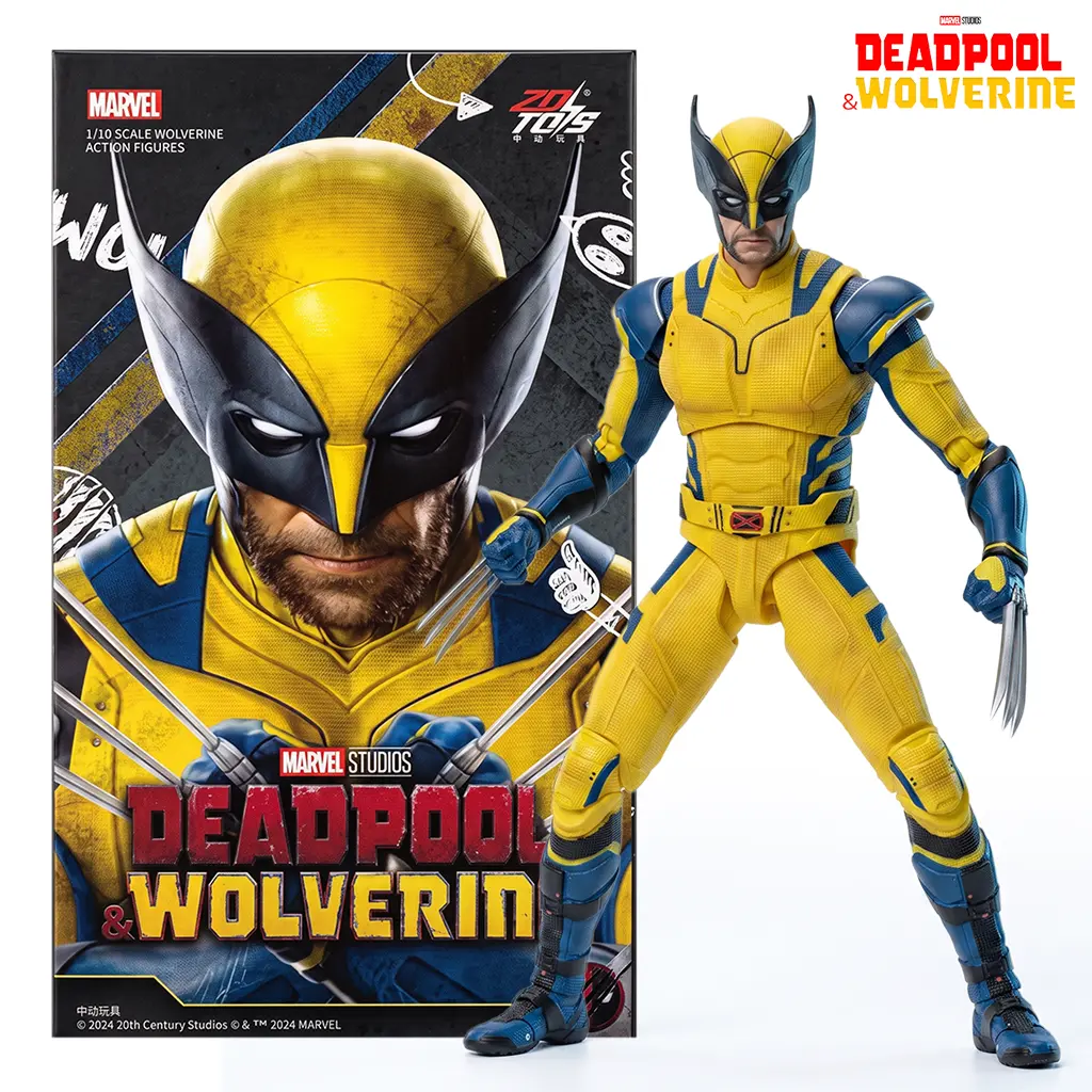 Marvel Wolverine 1/10-Scale Poseable Action Figure Inspired by Deadpool & Wolverine, Movie Collectible with Signature Claws, Gift for Fans