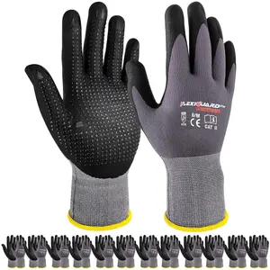 TuGlow Safety Work Gloves Extra Micro-Foam Nitrile Coated-12 Pairs / Dots