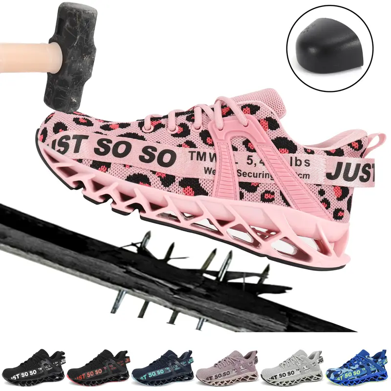 Steel Toe Shoes for Men Women Safety Work Sneakers Lightweight Comfortable Slip Resistant Shoes Footwear Walking Shoes Girl Closed