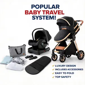 Evenflo Luxury 4-in-1 Baby Stroller, High Landscape Folding Pushchair with Reversible Seat, Compact Travel System Pram for Newborn & Toddler, Smooth Ride, Safe & Comfortable for Everyday Travel infant car dual Adjustable Aluminum Alloy Toddler Stroller