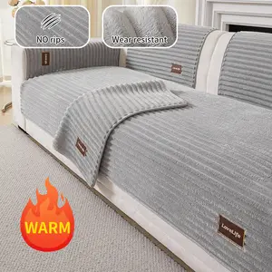 Modern Decorative Thick Plush Sofa Cover, Soft Non-Slip Fabric, Easy Clean, Pet Friendly, All Seasons Use