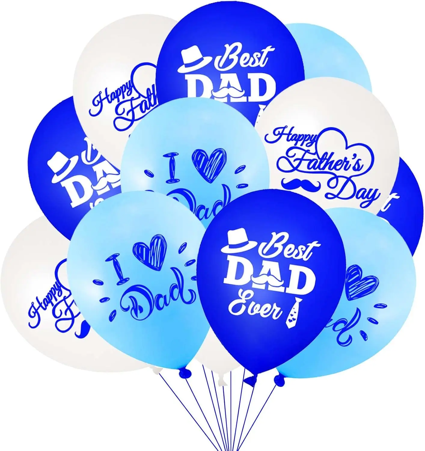 Fathers Day Gift Balloons Father's Latex Balloons Decorations 12 Inch Dad Balloons for Father's Themed Party Balloons For Party Supplies Arch Decorations Party Sets-12 PCS