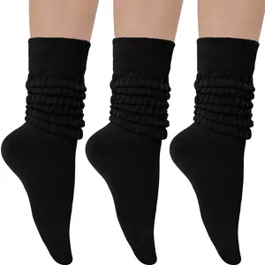 6 Pairs Cozy Slouchy Socks - Simple & Comfy Socks for Everyday Wear - Stockings for All Occasions