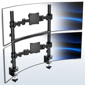 2-Pole Dual Ultrawide Vertical Monitor Desk Mount - Up to 57" Screens