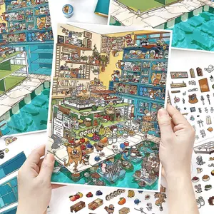 4 Sheets/bag Decorative Art Stickers, Pet Material, Today Open Series Decoration, Hand Account Stationery Water Bottle Multi-Scene Decals