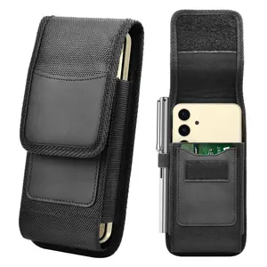 Premium Metal Cell Phone Vertical Pouch with Belt Clip Carrying Case Card Holder Holster Cover for 5.5-6.9inch Phones Travel Gadgets