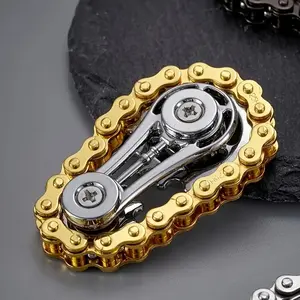Trendy Stress Relief Finger Chain Gear Fidget Spinner, Mechanical Metal Toy for Anxiety Relief, Durable Design, Perfect Gift Idea