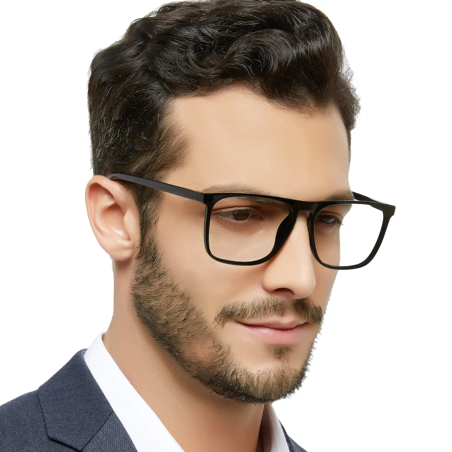 MARE AZZURO Men's Oversized Blue Light Blocking Reading Glasses - Computer Use Eyewear with High-Quality Lightweight Frame and Spring Hinge, Blue Light Glasses