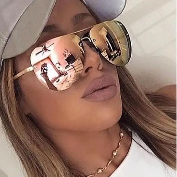 Aviator "DA MUSE" MIRROR PILOT Frames Women Sunglasses @ Shadz GAFAS Rose Gold Mirrored Shades