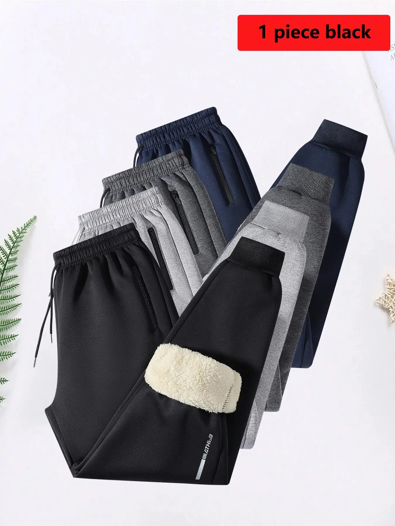 Men's Fleece Lined Windproof Pants, Warm Outdoor Sports Long Trousers, Casual Daily Wear, Fall & Winter Fashion, Comfortable and Stylish, Outdoor Training Pants