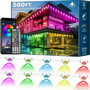 500 Feet, 250 Bulbs IP67 Waterproof RGB Outdoor LED Permanent Light, Comes with App and Remote Control, Best Choice for Party, Valentine's Day Decoration, Garden and Gift for Boyfriend or Girlfriend, Patio Outdoor Light, Mutovlin,FFLimitlessAppaXXJoyCart6
