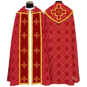 Unisex Church Catholic Vestments Cape Cloak Priest Celebrant Chasuble Mass Vestments Robe Women Men