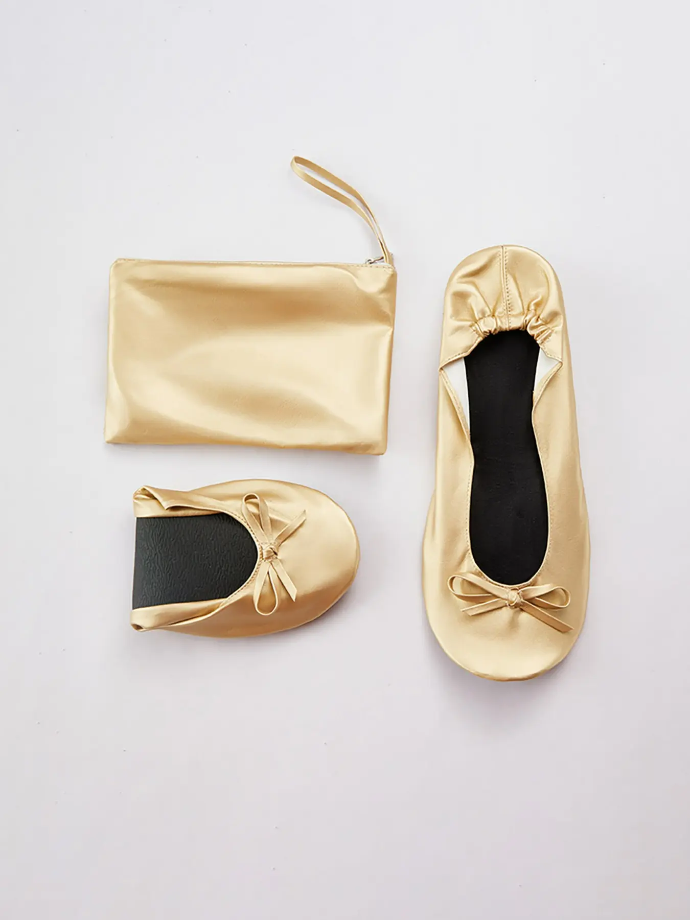 Women's Casual Ballet Shoes, Ballerina Flats, Soft Comfortable PU Leather, Foldable Lightweight, All Seasons, Breathable, Includes Shoe Bag