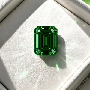 Green Emerald Cut Moissanite Loose Stone 2ct 3ct | VVS1 Clarity, Traceable GRA Certificate high-quality material