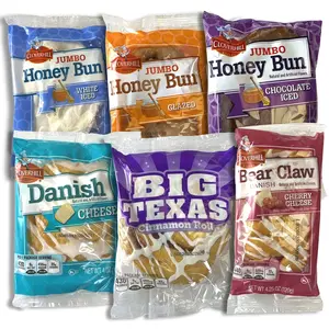 Cloverhill Bakery 6 Flavor Variety | Big Texas Cinnamon Roll, Cherry Cheese Bear Claw, Cheese Danish and Chocolate, Iced & Glazed Honeybuns