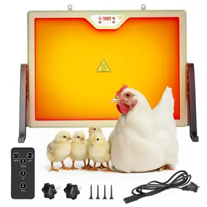 Coop heater,brooder heat plate,remote control dual sided heating pad, adjustable temperature,timer control, built-in light, safe radiant panel coop warmer for  poultry pets warming in winter