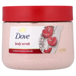 Dove Body Scrub - Crushed Cherries & Chia Milk Scent, Hazard-Free Exfoliant Body Care Products, 15oz (425g)
