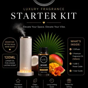 LUNA AROMA Luxury Fragrance  Kit – Home Diffuser + 120ml Premium Oil Fragrance TikTok Exclusive