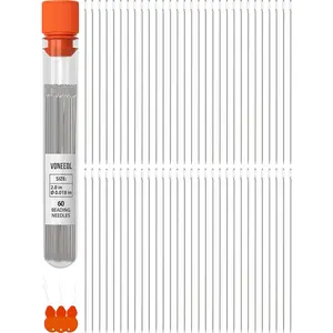 60 Straight Beading Needles with Convenient Storage Tube Size 10-0.45mm (0.017in) Extra Fine Seed Beads Needles Perfect for Bead Sequin Embroidery Jewelry Making Crafting DIY