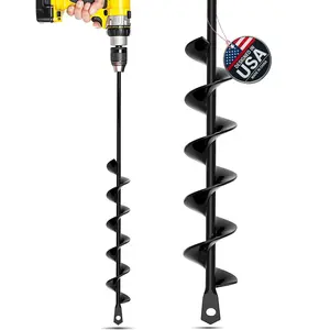 Garden Auger Drill Bit for Planting 1.6x16.5 Inch - Umbrellas and Fences Auger  Hole Digger for Gardening and Spiral Bulb Planter Tool - 3/8 Inch Hex Drive Compatible