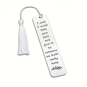 Stainless Steel Bookmark, 1 Count Inspirational Bookmark, Reading Bookmark for Women Men, Funny Reading Bookmarks for Book Lovers Birthday Gifts