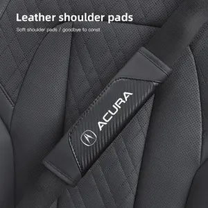 2pcs Car Seat Belt Cover Leather Shoulder Pad Accessories For Acura TSX RSX MDX RLX RDX Integra CDX TLX-L NSX ILX TLX ZDX